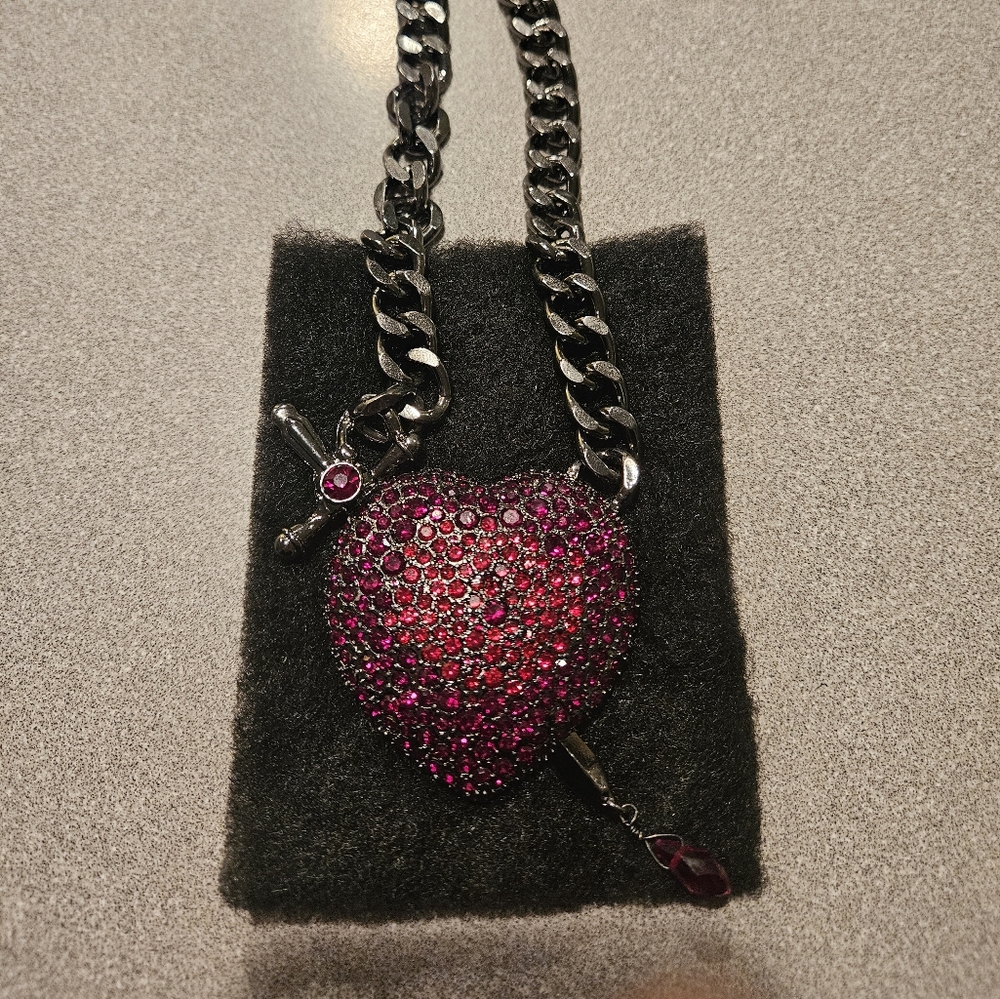 Betsey Johnson Heart Dagger Necklace